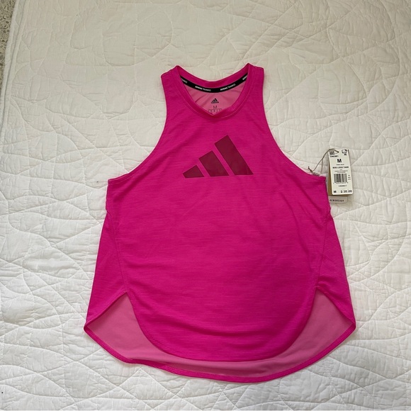 Adidas BOS logo tank top size medium in screaming pink/wild - Picture 3 of 9